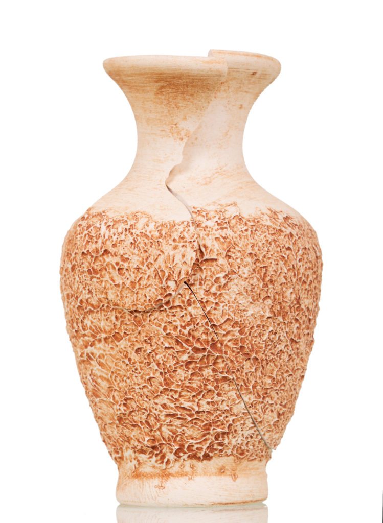 Cracked antique vase 